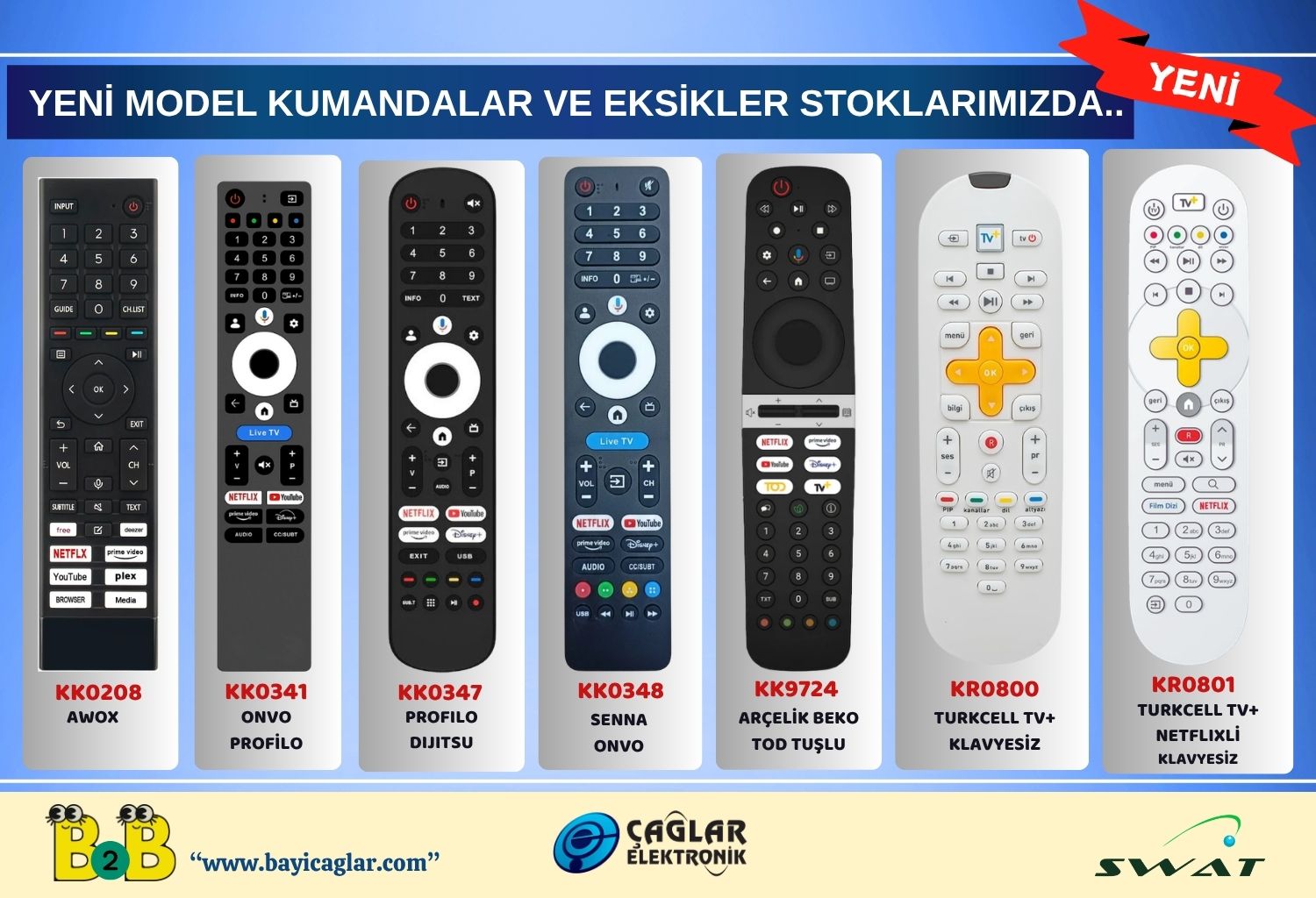 YENİ GELEN KUMANDA MODELLERİ