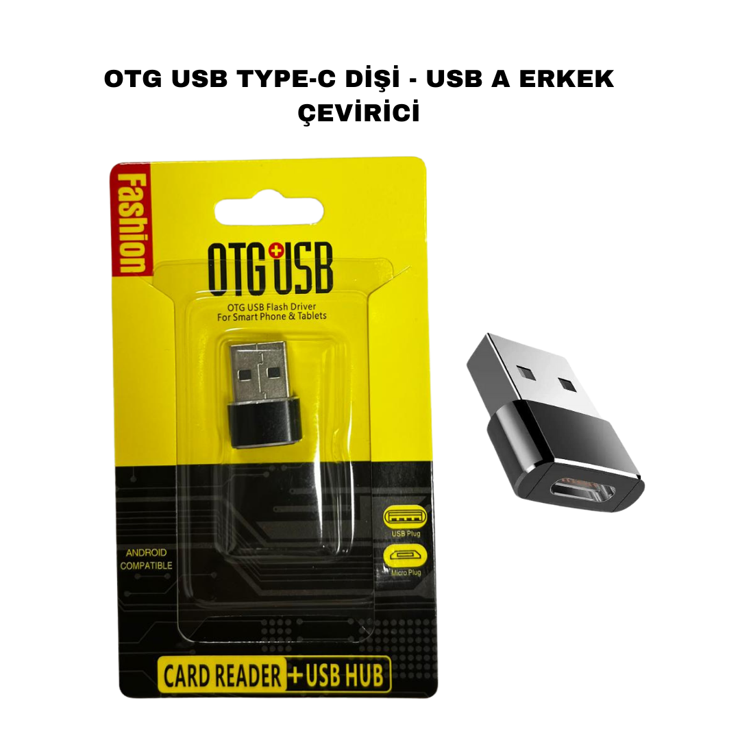 OTG USB TYPE-C DİŞİ - USB A ERKEK ÇEVİRİCİ