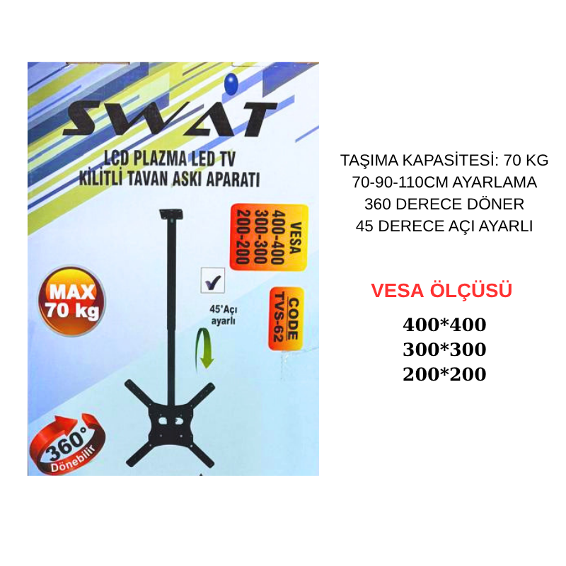 TV TAVAN ASKI  70-90-110 400*400 - HT-35