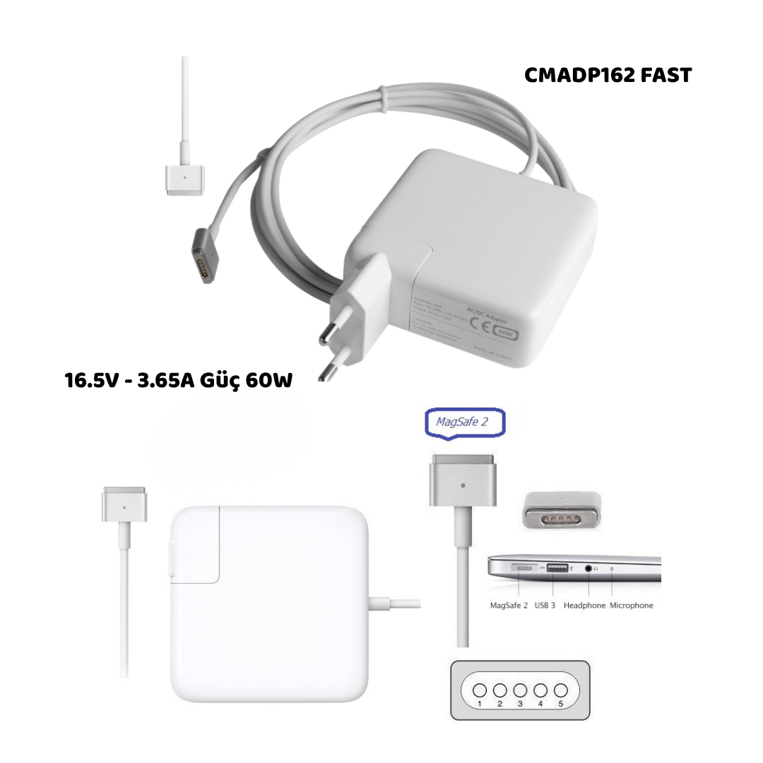 16,5V 3,65A  60W ADAPTOR APPLE/MAGSAFE 2    CMADP162