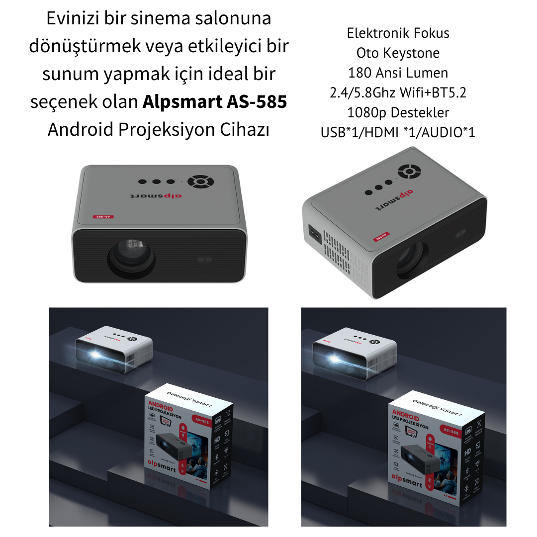 ALPSMART ANDROID PROJEKSİYON  AS-585