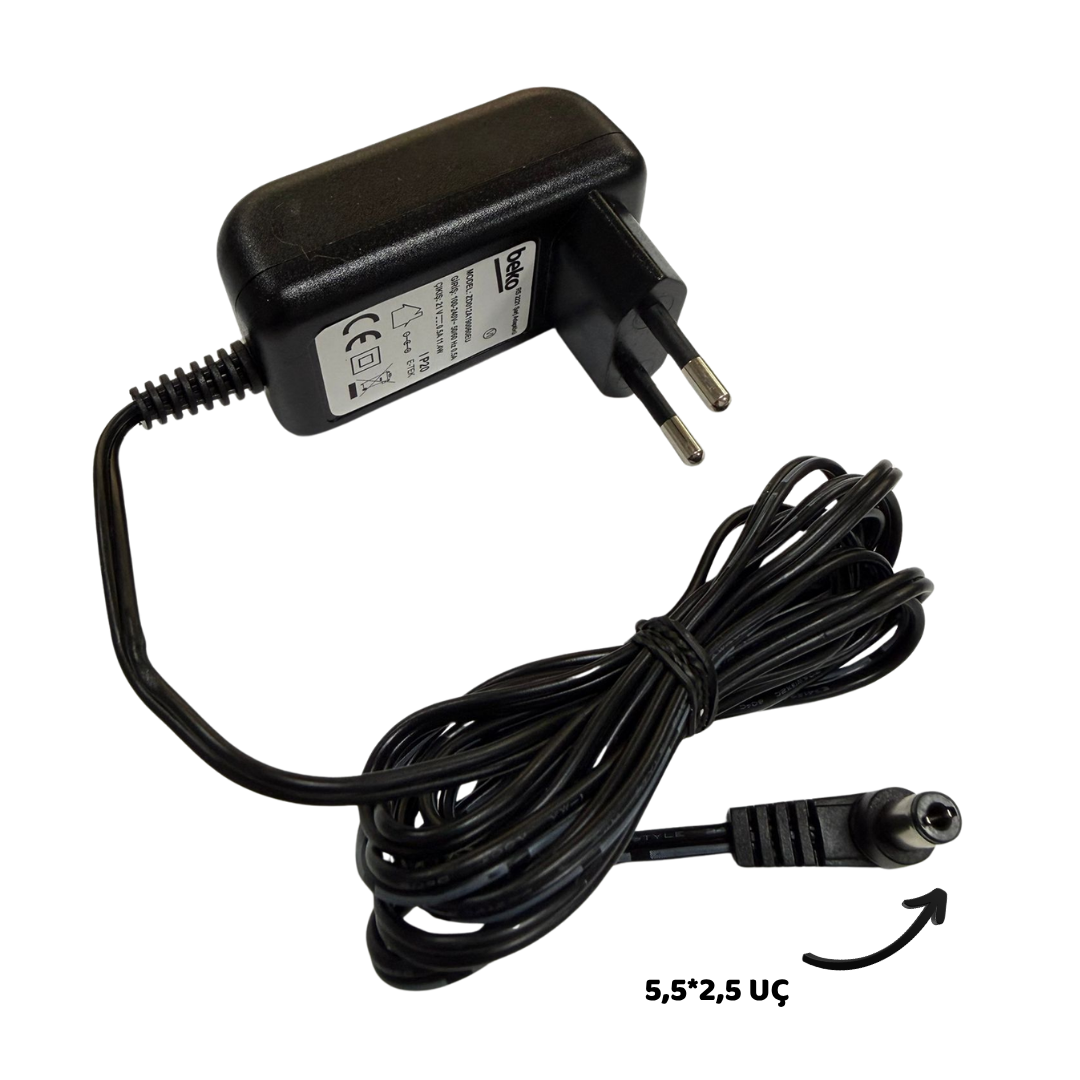 21V 0,5A SÜPÜRGE ADAPTÖR 5,5*2,5 BEKO-GRUNDIG-ARÇELİK