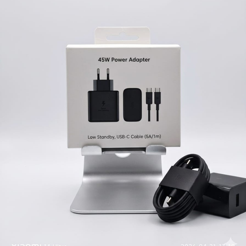 ŞARJ KAB.+ADAP. 45W USB-C BAŞLIK+USB-C KBL. 1m SİYAH