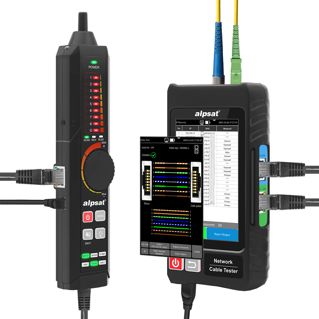 ÇOK FONKSİYONLU  RJ45 AĞ KABLOSU TEST CİHAZI AS 324