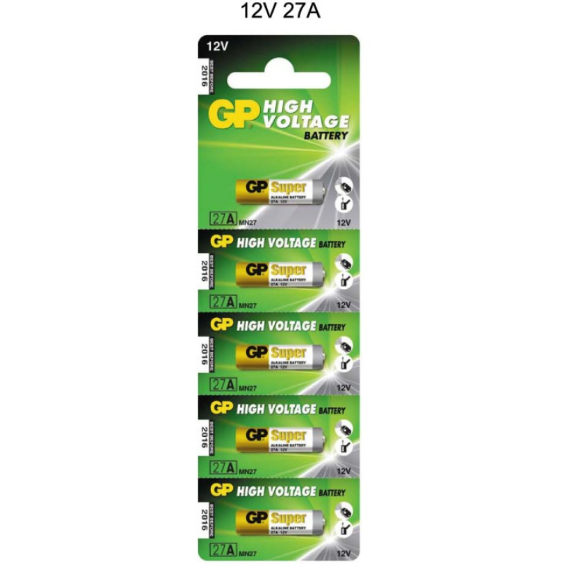 12V ALKALIN PIL GP27A-2C5 5'LI ALARM