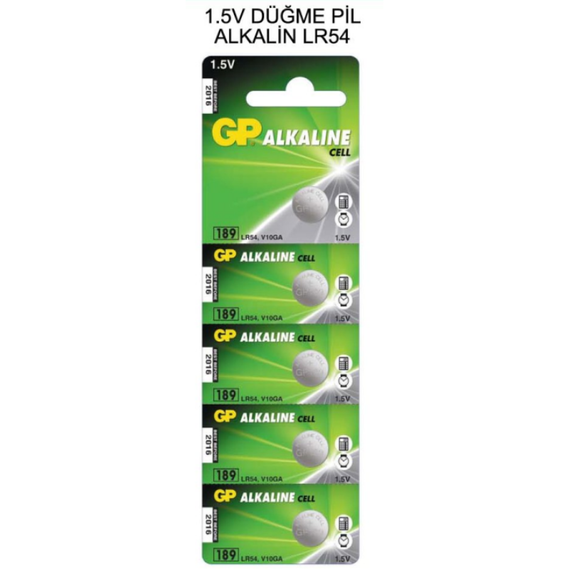 1,5V ALKALIN DÜĞME PİL 5'Lİ LR54 - LR1130 - AG-10