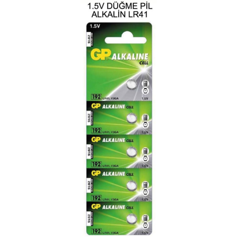 1,5V ALKALIN DÜĞME PİL 5'Lİ LR41