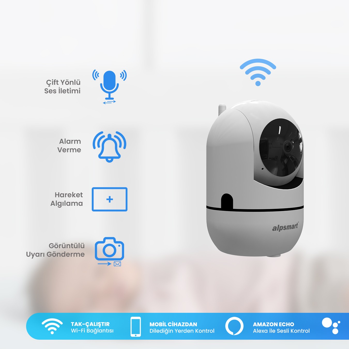 KAMERA AS680 IP 360 WIFI AKILLI KAMERA