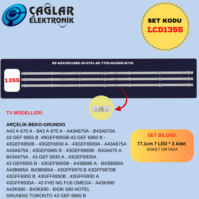 ARÇELİK-BEKO-GRUNDIG A43A670&B43A670&43GEF6965 B