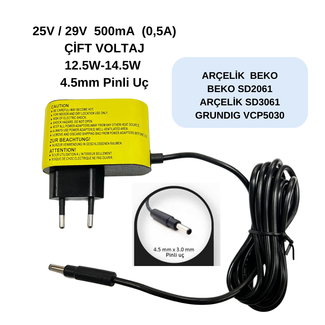 25V / 29V  500mA ÇİFT VOLTAJ ARÇELİK-BEKO-GRUNDIG-DYSON