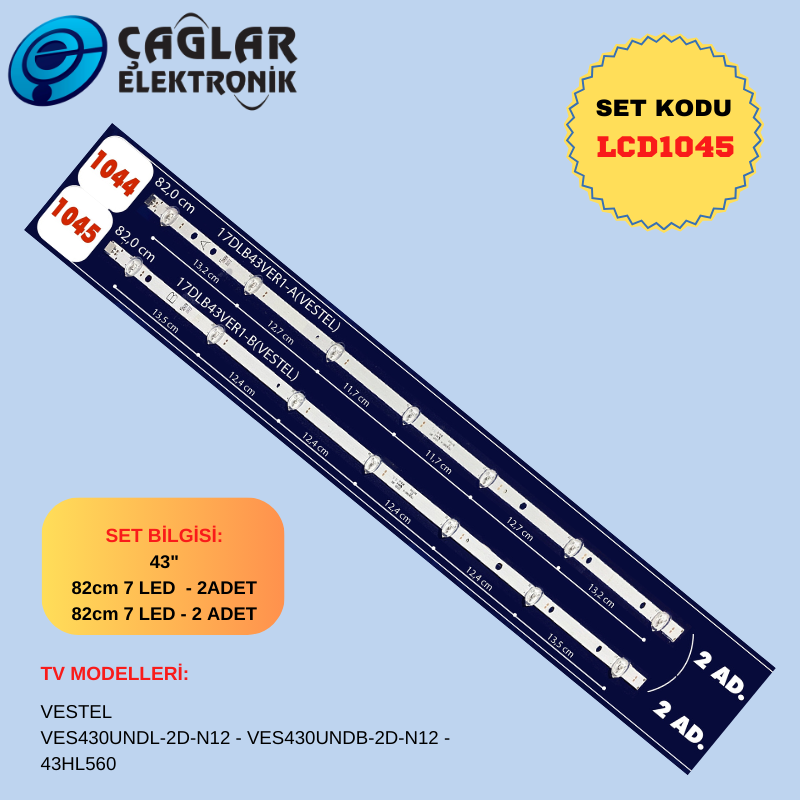 VESTEL VES430UNDL-2D-N12 - VES430UNDB-2D-N12 - 43HL560