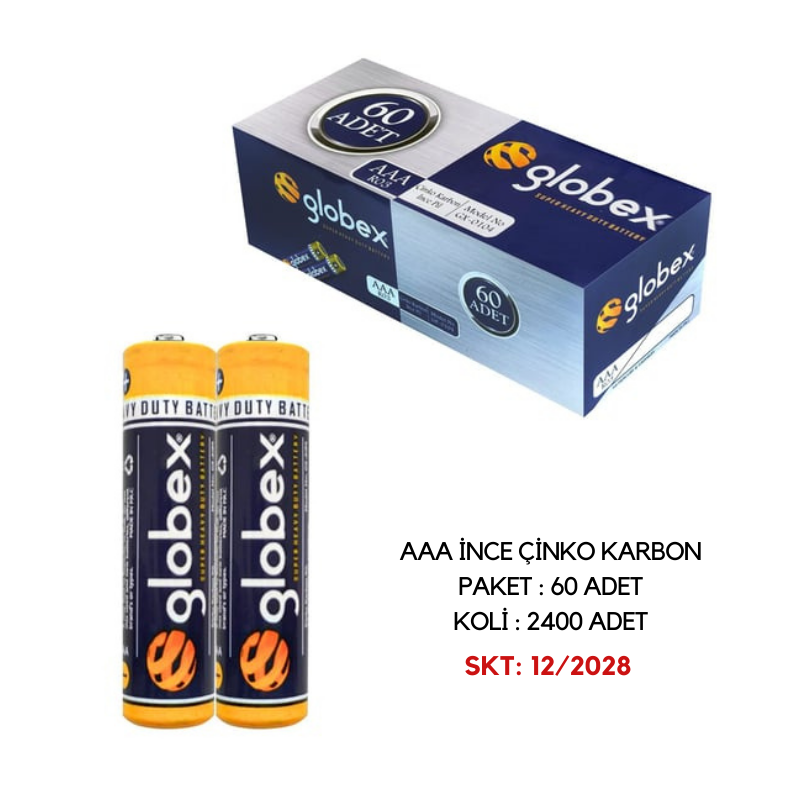 GLOBEX 1,5V AAA İNCE ÇİNKO PİL  GX-0104